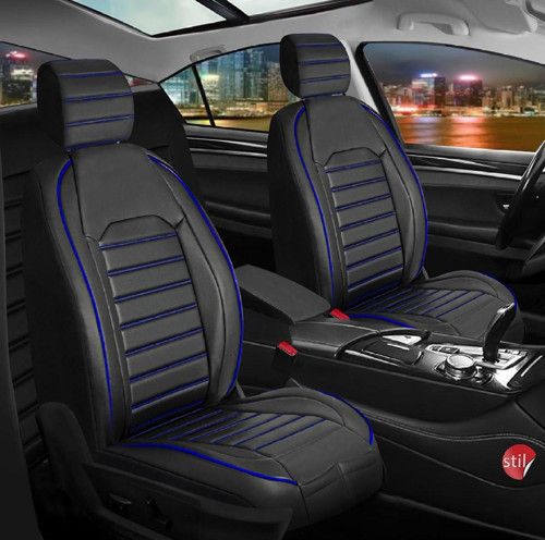 Hyundai Tuscon Lüx Deri Oto Koltuk Kılıfı Ön Arka Takım Orijinal Serisi SİYAH MAVİ