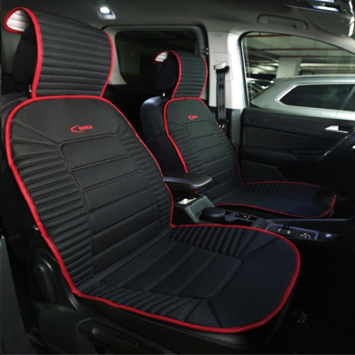 Citroen C5 Lüx Oto Koltuk Minderi Ön 2'li Set Bumerang Serisi SİYAH KIRMIZI