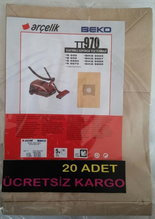 Beko Bks 9505 Bks 9507 Bks 9595 Bks 9600 Kağıt Toztorbası 20 Adet