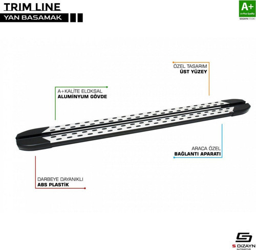 Mercedes Sprinter Uyumlu W907 Orta Şase Trimline Gri Yan Basamak 274 Cm 2019 Üzeri