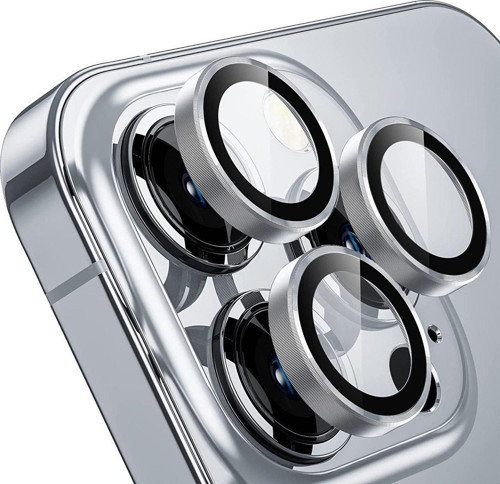 Buff İphone 14 Pro Max / 14 Pro Kamera Metal Lens Koruyucu Silver