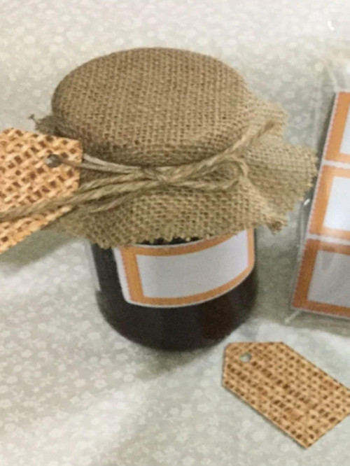 Jüt Kumaş Kavanoz Kapağı Örtüsü 15X15 Cm 20 Adet