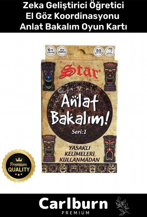 Eğitici Zeka Geliştirici Öğretici Eğlence Aile Parti Gece Anlat Bakalım Mini Oyun Kartları