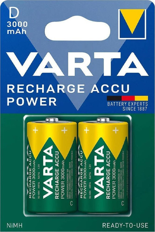 1.2 Volt - 3000 mAh Ni-MH Büyük D Boy Şarjlı Pil 2'li Paket