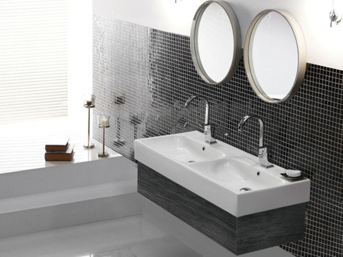 Pinto Etajerli Lavabo 150X47 Cm (Çift Hazneli, Çift Batarya Delikli) Beyaz