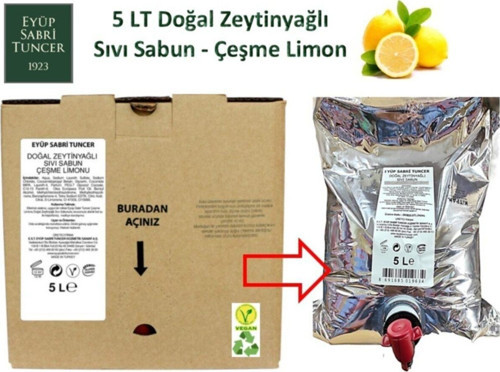 Çeşme Limonu Doğal Zeytinyağlı Sıvı Sabun 5 lt - Bag in Box