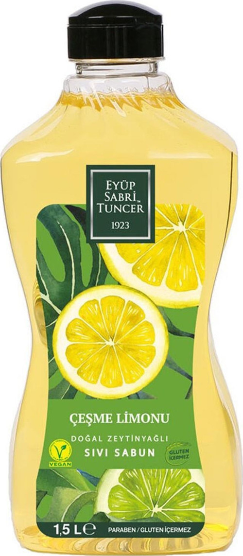 Doğal Zeytinyağlı Sıvı Sabun Çeşme Limonu Sıvı Sabun 1500 ml