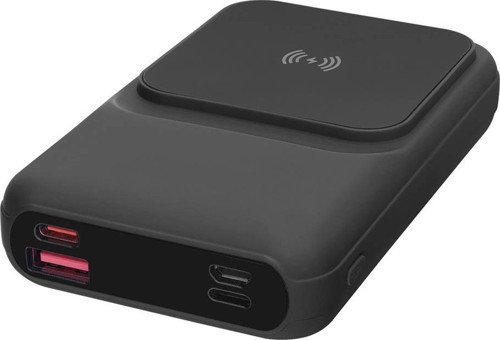 P135 10000mAh 15W Magsafe Dahili Kablo Siyah Gizli LED Taşınabilir Pil Şarj Cihazı Power