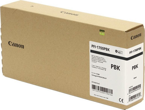 PFI-1700 PBK (Photo Black) Fotoğraf Siyahı Plotter Orijinal Mürekkep Kartuş 700 ml. (0775C001)