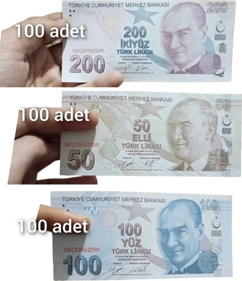 Kampuskirtasiyem 50Tl,100Tl,200Tl 100 Er Adet Geçersiz Sahte Düğün Film Dizi Paraları