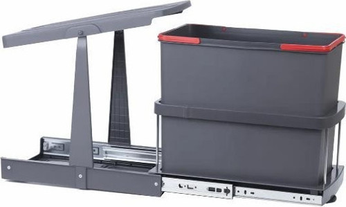 ÇÖP KOVASI 24LT ANTRASİT TELESKOPİK RAYLI