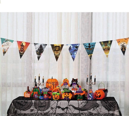 Cadılar Bayramı Halloween Flama Bayrak Banner Süs 8 Li 3 Metre