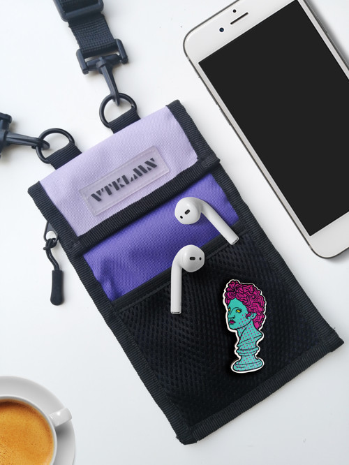 Unisex Lila Mor Çapraz Omuz Ve Telefon Çantası