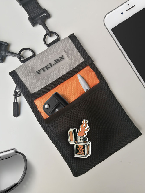 Unisex Gri Turuncu Çapraz Omuz Ve Telefon Çantası
