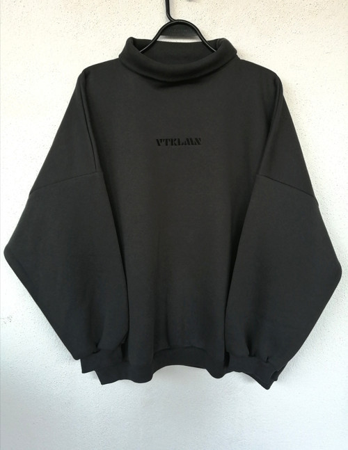 Kadın Erkek Boğazlı Antrasit Rengi Oversize Sweatshirt S Beden