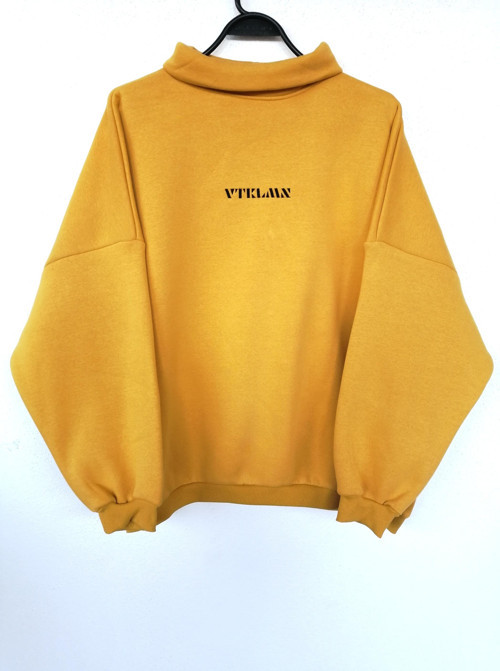 Kadın Erkek Boğazlı Sarı Renkli Oversize Sweatshirt S Beden