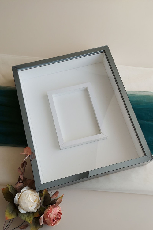 40X50 Cm Füme Gül Anı Çerçevesi! Fotoğraf Bölümlü Ledsiz Çerçeve! Gül Anı Çerçevesi