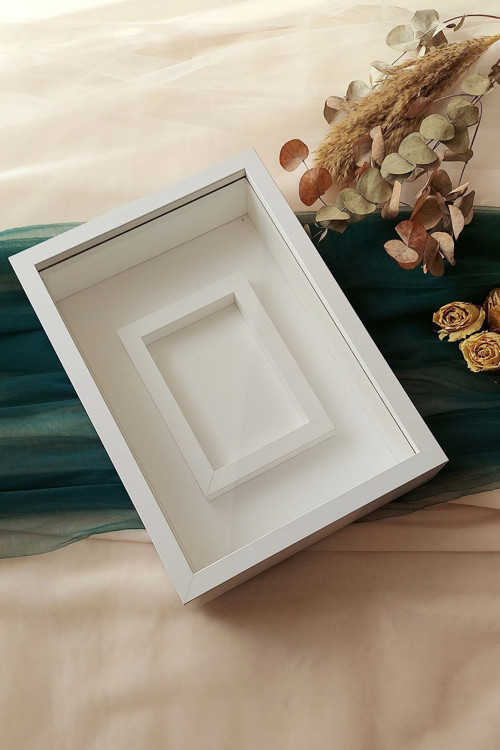 25X35 Cm Beyaz Fotoğraf Alanlı Model Tasarım Gül Kutusu! Isimsiz Ledsiz Çerçeve