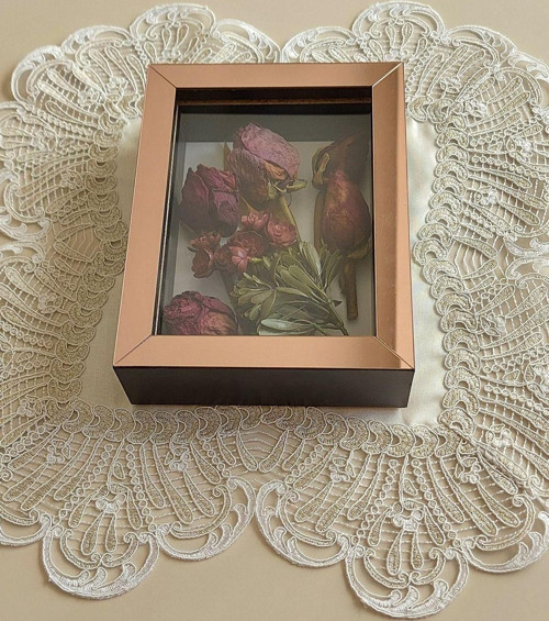 15X20X5 Cm Anı Çerçevesi! Yeni Moda Çiçek Anı Çerçevesi! İsteme Çiçeği! Derin Gül Kutusu-Dikey