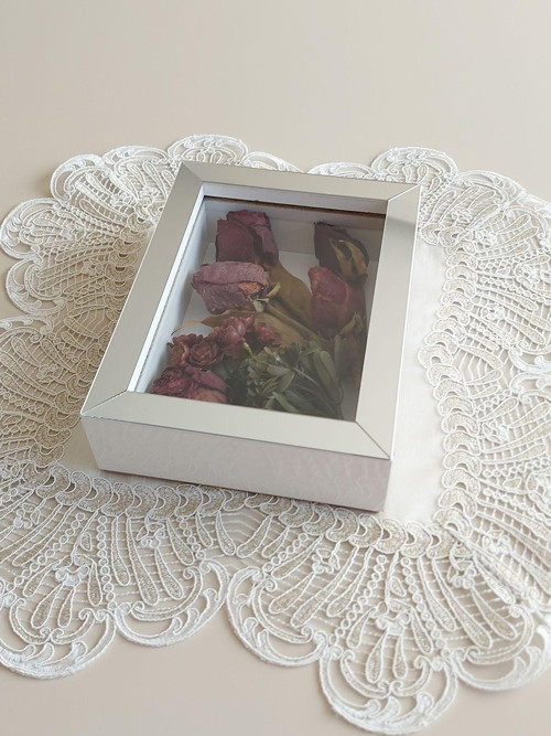 15X20X5 Cm Anı Çerçevesi! Yeni Moda Çiçek Anı Çerçevesi! İsteme Çiçeği! Derin Gül Kutusu-Dikey