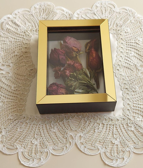 15X20X5 Cm Anı Çerçevesi! Yeni Moda Çiçek Anı Çerçevesi! İsteme Çiçeği! Derin Gül Kutusu-Dikey