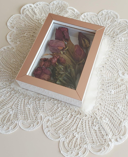 15X20X5 Cm Anı Çerçevesi! Yeni Moda Çiçek Anı Çerçevesi! İsteme Çiçeği! Derin Gül Kutusu-Dikey