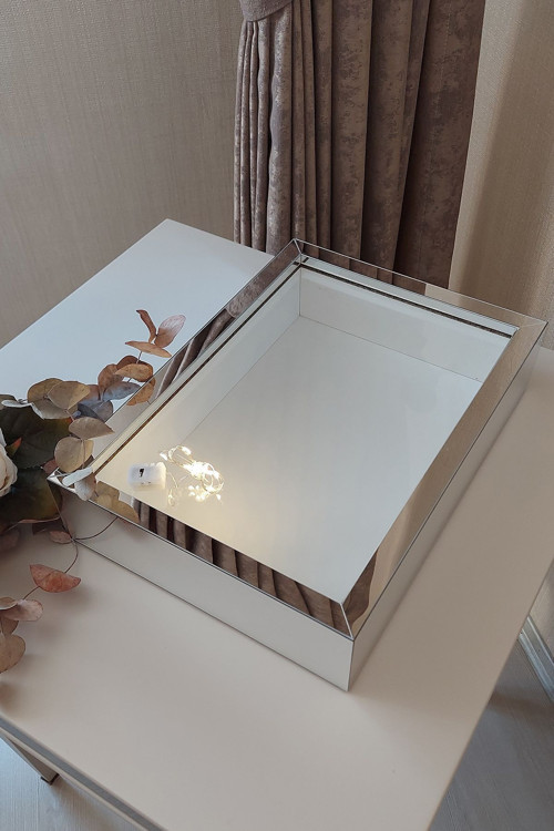 Ledli Yeni Trend 25X35 Cm Gümüş Derin Gül Tasarım Çerçevesi! Gül Kutusu Anı Çerçevesi! Isimsiz