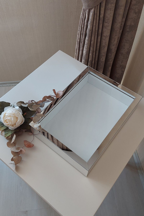 Ledsiz Yeni Trend 25X35 Cm Gümüş Derin Gül Tasarım Çerçevesi! Gül Kutusu Anı Çerçevesi! Isimsiz