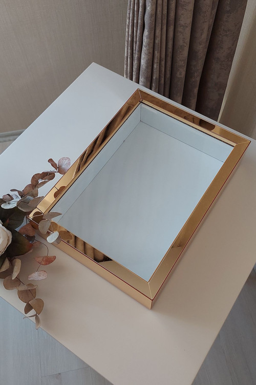 Ledsiz Yeni Trend 25X35 Cm Gold Derin Gül Tasarım Çerçevesi! Gül Kutusu Anı Çerçevesi! Isimsiz