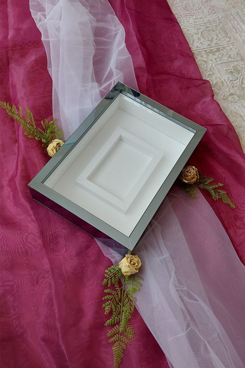 25X35 Cm Füme Renkli Fotoğraf Alanlı Model Tasarım Gül Kutusu Anı Çerçevesi! Yeni Model Çerçeve!