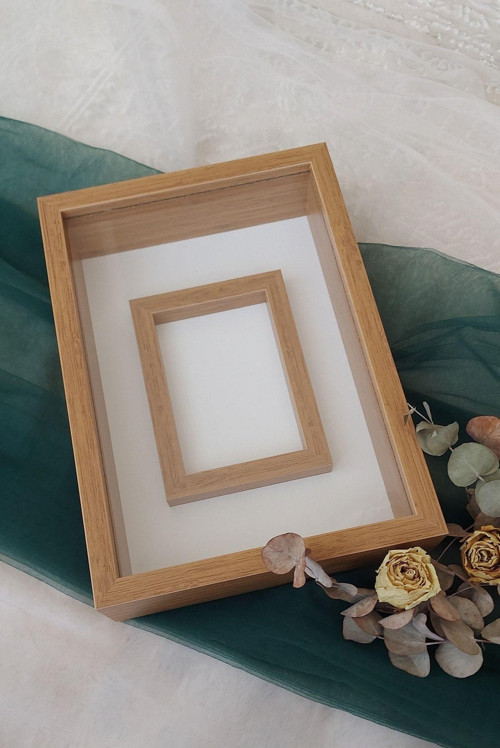 25X35 Cm Bambu Fotoğraf Alanlı Model Tasarım Gül Kutusu Anı Çerçevesi! Ledsiz Isimsiz