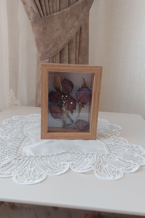 15X20X5 Cm Anı Çerçevesi! Yeni Moda Çiçek Anı Çerçevesi! İsteme Çiçeği! Derin Gül Kutusu-Dikey