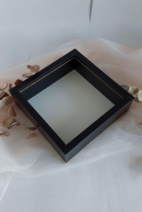 25X25 Cm Siyah Derin Anı Çerçevesi-6 Cm Derinlikli Anı Çerçevesi Gül Kutusu! Hkm Ticaret