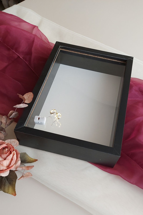Ledli Yeni Trend 25X35 Cm Siyah Derin Gül Tasarım Çerçevesi! Gül Kutusu Anı Çerçevesi! Isimsiz