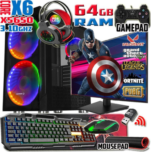 Kaptan Xeon X5650 64gb Ram 512gb Ssd Rx 580-8gb E.kartı 24" Monitör Gaming Bilgisayar