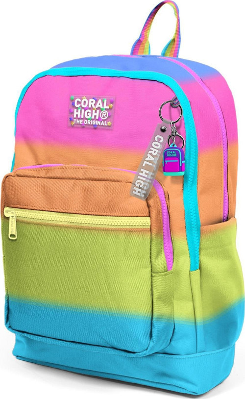 Coral High Kids Renkli Çizgili Dört Bölmeli Okul Sırt Çantası 23770 6
