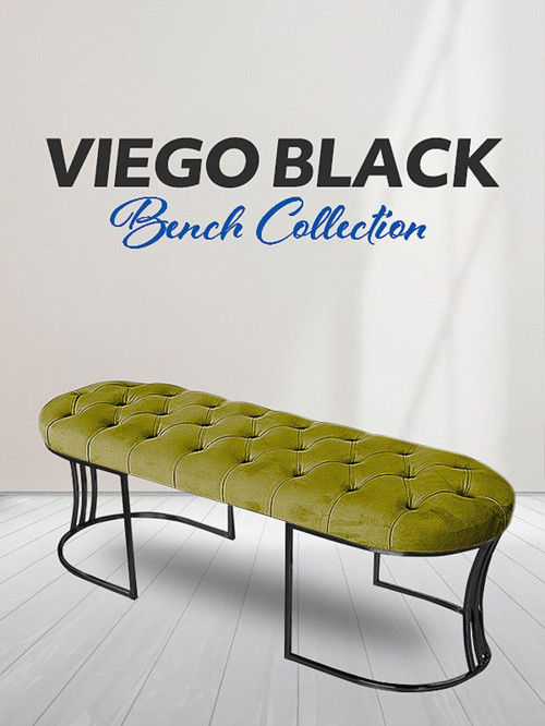 Viego Siyah Bench Puf,metal