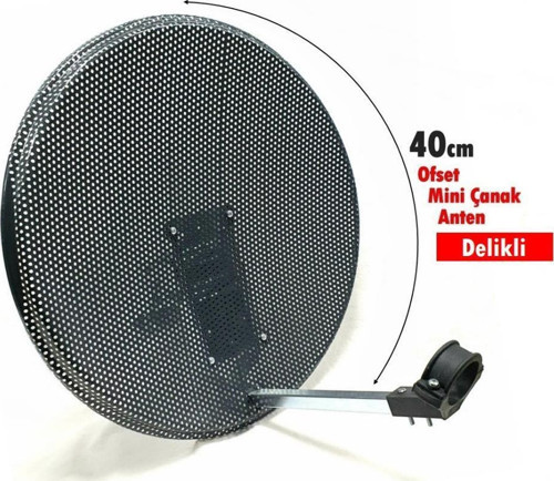 40cm Delikli mini Karavan Çanak Anteni - Antrasit