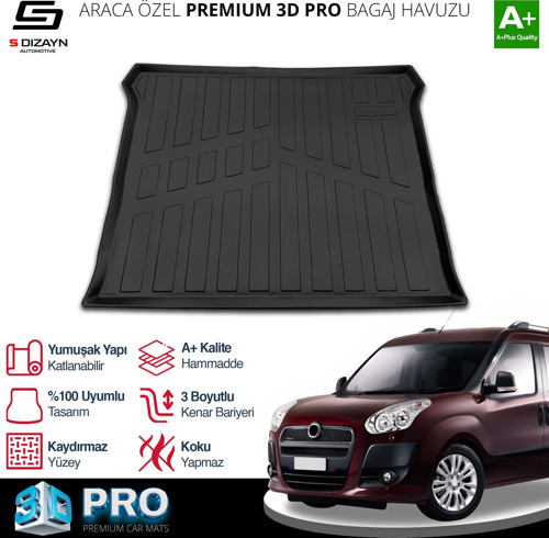 Fiat Doblo Geniş Aile 3D Pro Bagaj Havuzu 2010-2022 A+ Kalite