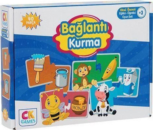 Bağlantı Kurma Okul Öncesi Oyun Seti +3 Yaş - Eğitici Öğretici 40 Parça Puzzle Oyun Seti