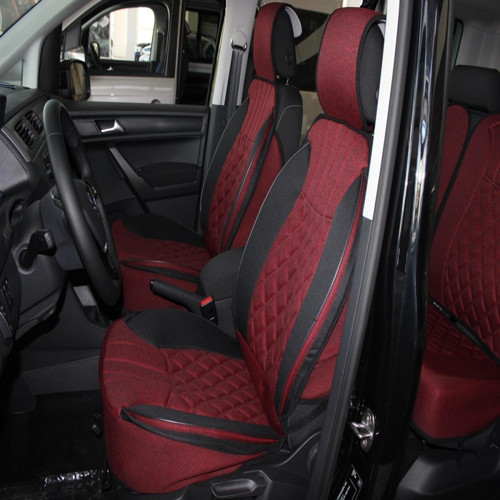 Skoda Rapid Lüx Oto Koltuk Minderi Ön Arka 5'li Set ELEGANCE Serisi KIRMIZI SİYAH