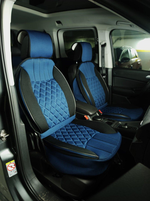 Seat Arona Lüx Oto Koltuk Minderi Ön Arka 5'li Set ELEGANCE Serisi MAVİ SİYAH