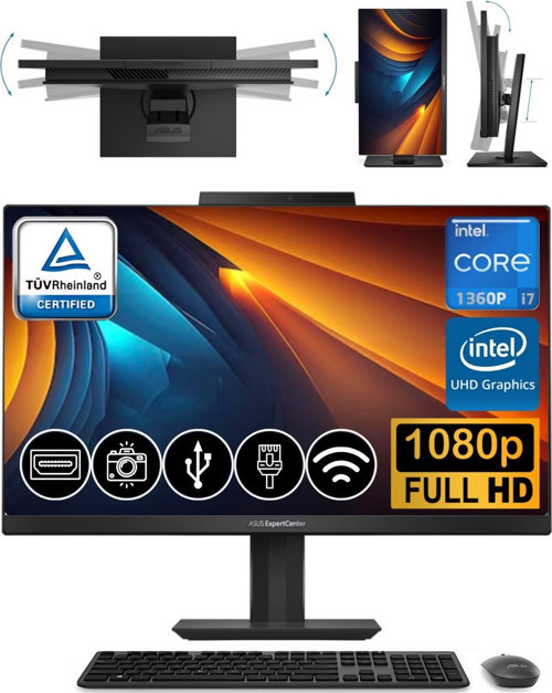 ExpertCenter E5 i7-1360P 8GB 512GB M.2 SSD Fdos E5402WVAK-BA0360 ATL2 23.8" Pivot All In One PC