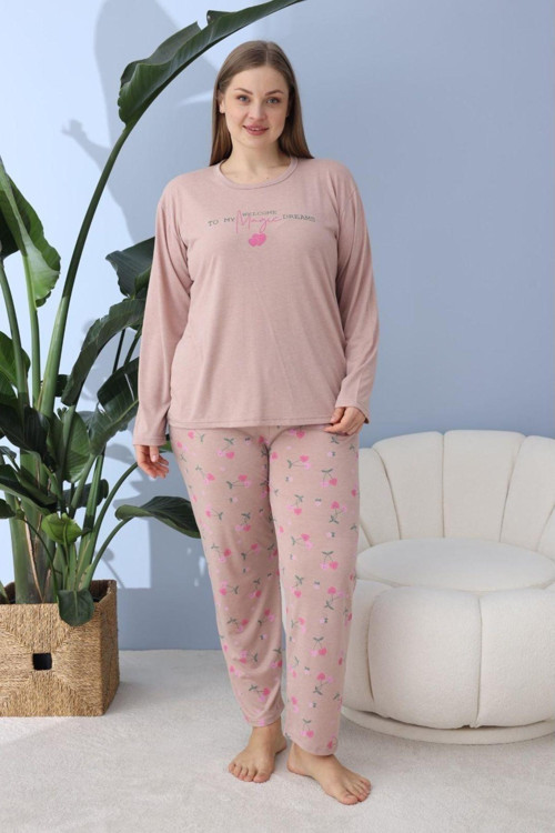 Büyük Beden Battal Pamuk Kadın Pijama Takımı