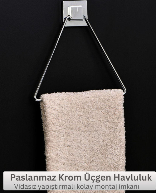 Paslanmaz Banyo Havluluk Mutfak Havluluk Güçlü Yapıştırma Üçgen Metal Havluluk Yapışkanlı Havluluk