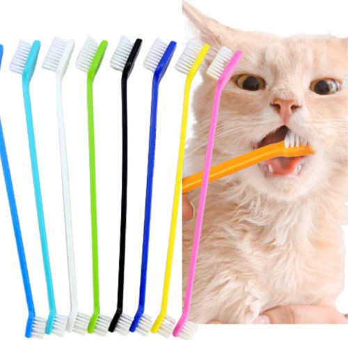 2 Adet Kedi Köpek Çift Taraflı Diş Fırçası Yavru Ve Yetişkinler İçin Pet Diş Sağlığı Koruma