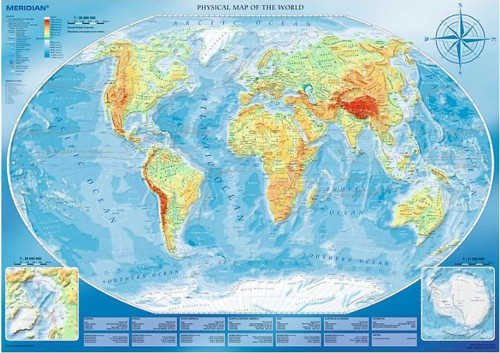 Puzzle Large Physcial Map Of The World 4000 Parça Puzzle
