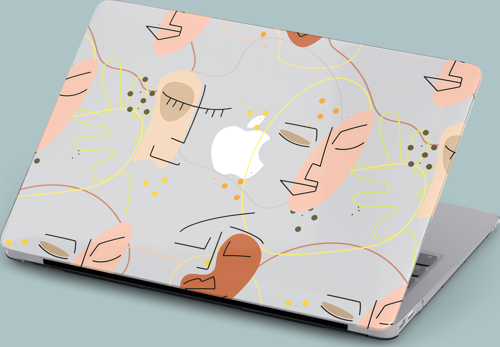 Macbook Air (M2) Kılıf 13.6 inç A2681 Mirmac18 Şeffaf Notebook Kılıfı Face2Face