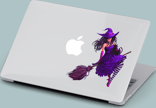 Macbook Pro Kılıf 15.4 inç A1707-A1990 Mirmac27 Şeffaf Koruyucu Kapak Süpürge Cadı
