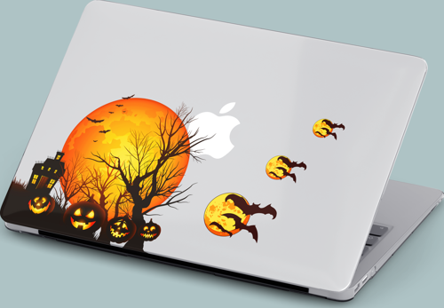 Macbook Pro Kılıf 15.4 inç A1707-A1990 Mirmac25 Şeffaf 360 Koruma Haloween